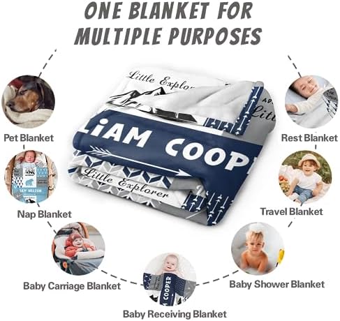 Personalized Baby Blanket with Name for Boys Girls