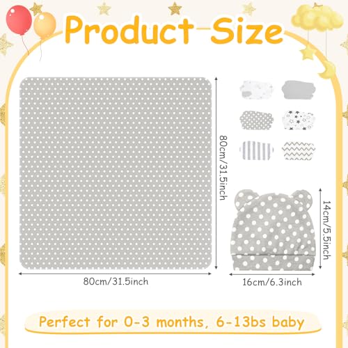 Ramede 6 Pack Cotton Baby Swaddles with Hats