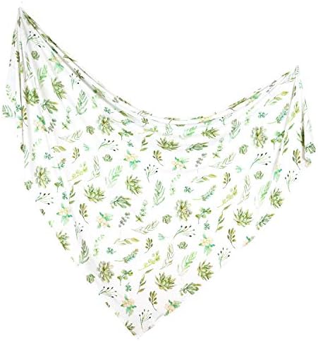 ADDISON BELLE Bamboo Viscose Swaddle Blanket with Succulents Print
