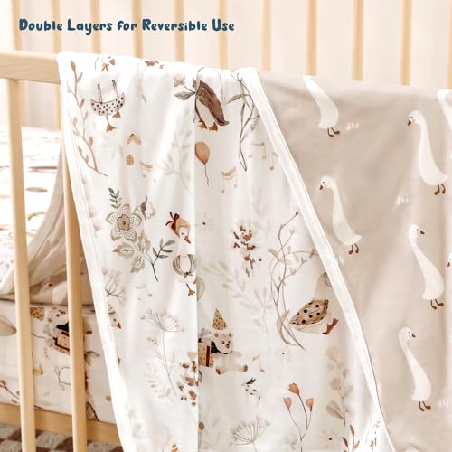 GRSSDER Super Soft Baby Swaddle Blanket with Cute Duck Print