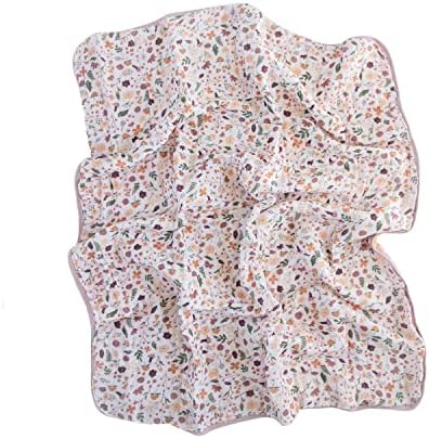 RED ROVR Organic Cotton Muslin Blanket - 30 x 40 Mauve Meadow