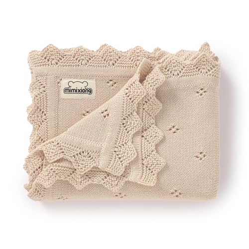 Mimixiong 30x40 Inch Oatmeal Cotton Swaddling Blanket