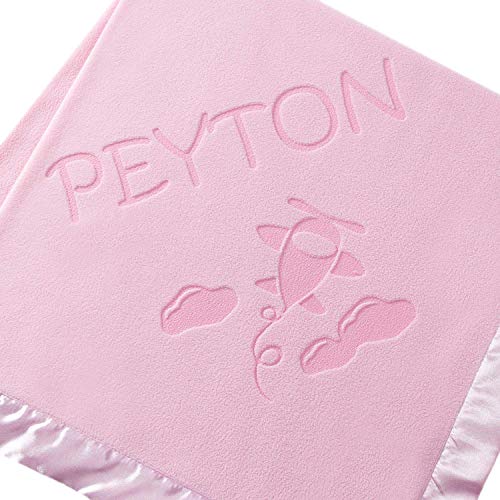 Custom Catch Personalized Baby Blanket - 36 Inch Plush with Satin Trim