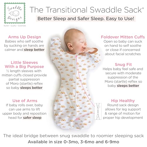 SwaddleDesigns Transitional Swaddle Sack for Newborns