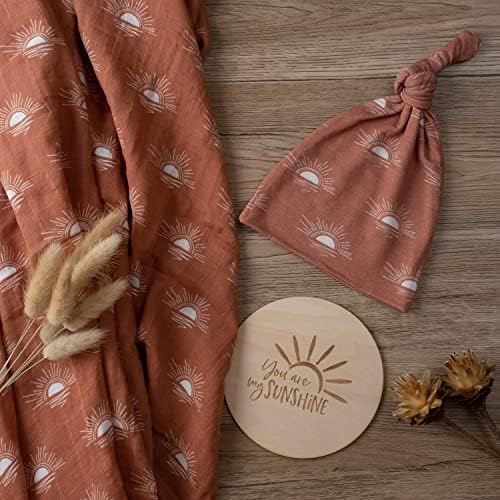 Miaoberry Organic Cotton Baby Muslin Swaddle Blanket Set