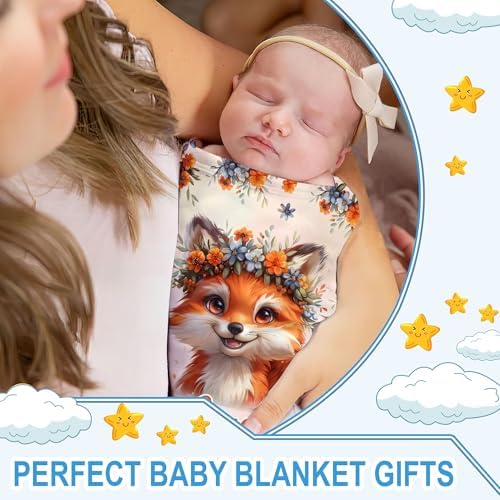 Personalized Fox Baby Blanket with Custom Name