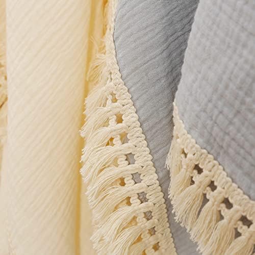 Insular Cotton Muslin Baby Blanket with Tassel 47x40 Khaki