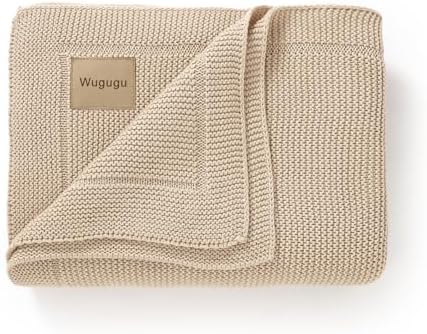 Wugugu Baby Blanket 30x40 Inch Soft Cotton Knit