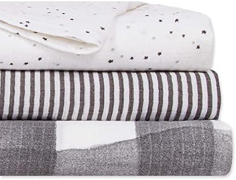 Burts Bees Baby Swaddles 3-Pack Muslin Blankets