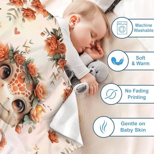 Hyturtle Personalized Dinosaur Baby Blanket - Cozy Plush Gift for Newborn