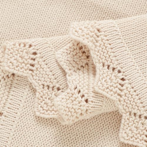 LAWKUL Beige Floral Swaddling Blanket 40x30 Infant Blanket