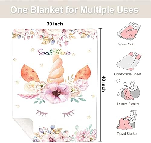 Floral Elegant Personalized Baby Blanket 30x40 in