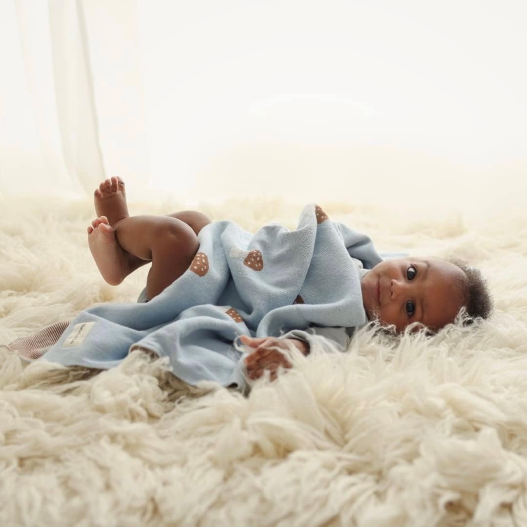 Bleu La La Mushroom Swaddle Blanket for Newborns