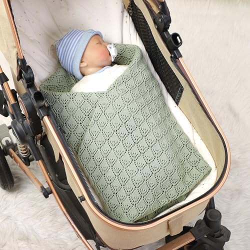 Neiwech 40x30 Inch Cotton Swaddle Blanket for Newborns