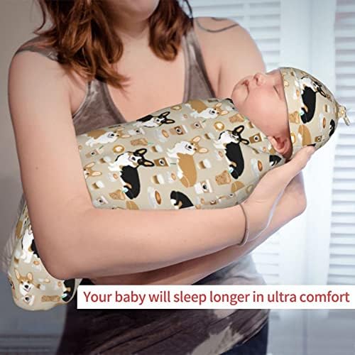 Norchzi Swaddle Blanket with Hat Set for Newborns 1