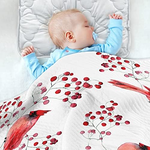 Ollabaky 30x40 Cute Red Birds Baby Blanket
