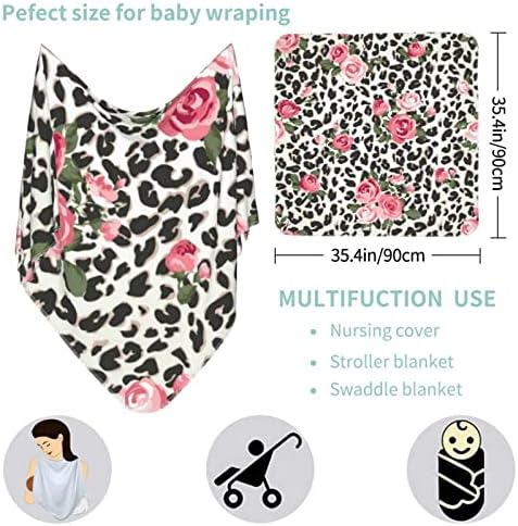 Tebjh Leopard Print Swaddling Blanket for Baby