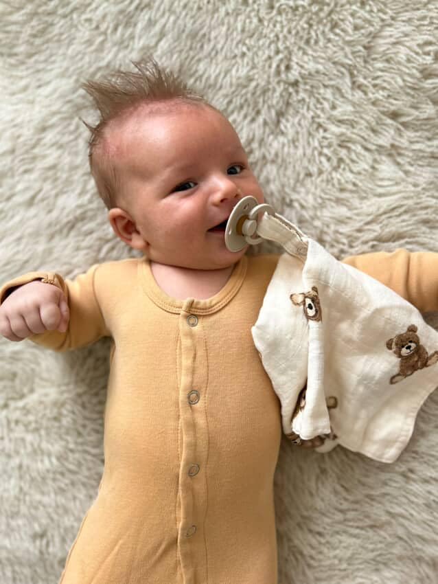 AliOli Security Blanket - 15x15 Teddy Bear Pacifier Holder