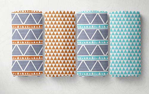 Bacati Liam Aztec Swaddling Blankets 4 Piece Cotton Muslin