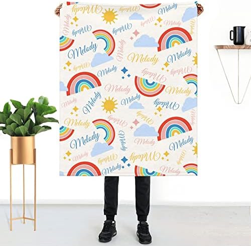 Custom Name Blanket 30x40 Inches Soft Flannel Baby Blanket with Name