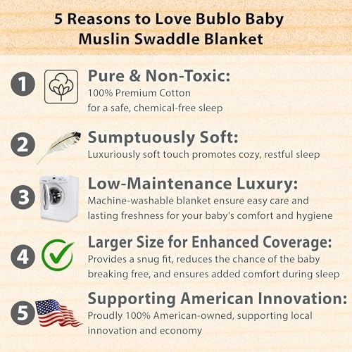 Bublo Baby Muslin Swaddle Blankets 4-Pack Pink