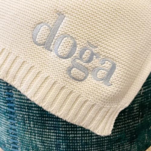 Personalized Knit Baby Blanket with Embroidered Name