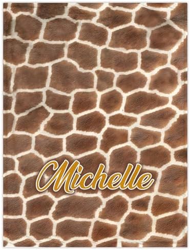 Hyturtle Personalized Giraffe Print Baby Blanket