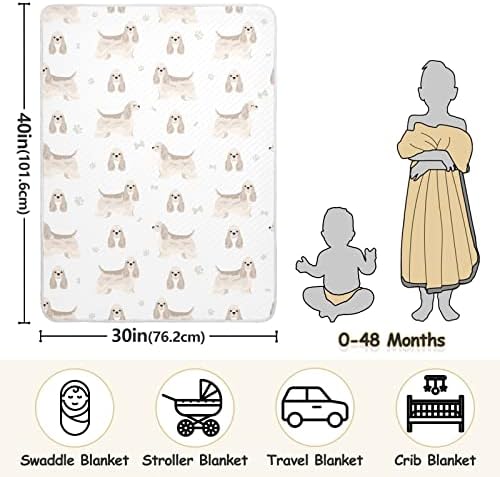 American Cocker Spaniel Swaddle Blanket for Infants 30x40 Inches