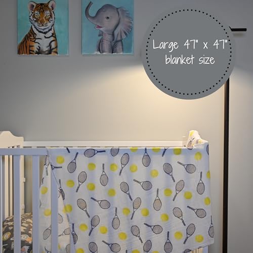 LollyBanks Tennis Print Swaddle Blanket