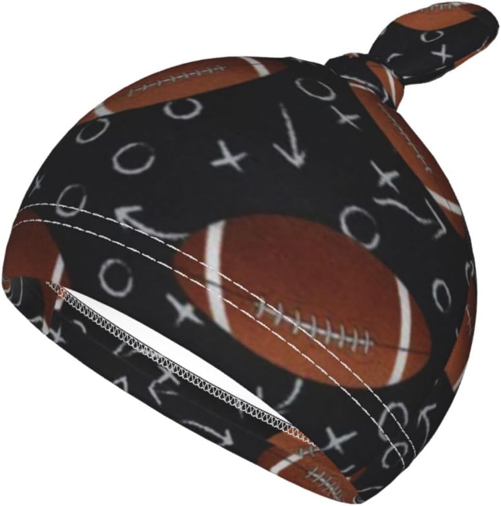 Football Baby Swaddle Blanket Beanie Set for Newborns