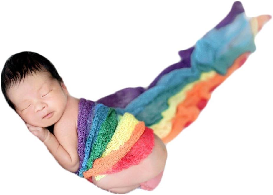 Zeroest Newborn Photo Wrap Multicolor Stretchy Blanket