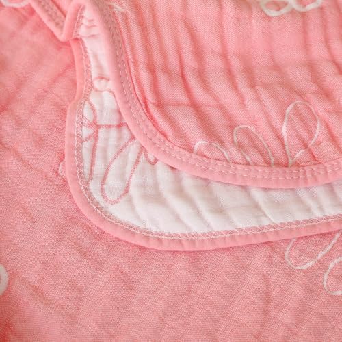 HardNok Ultra Soft Muslin Baby Blanket - 43 x 43 Leaf Floral Pink