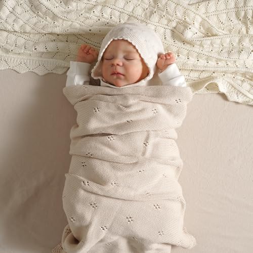Mimixiong 30x40 Inch Oatmeal Cotton Swaddling Blanket
