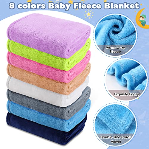 8 Pcs Fuzzy Plush Baby Blankets for Crib and Stroller
