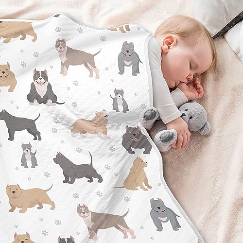 American Bully Cotton Swaddle Blanket for Babies - 30x40 Inches