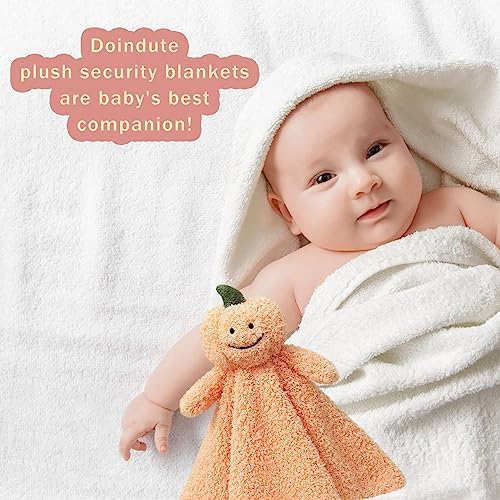Doindute Baby Orange Pumpkin Security Blanket Plush Lovey for Newborns