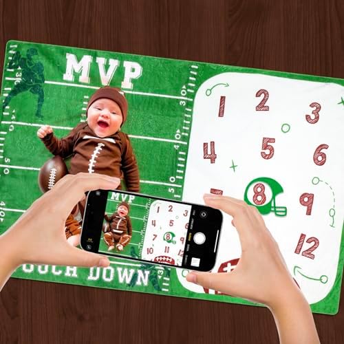 Gicoherero Football Baby Monthly Milestone Blanket