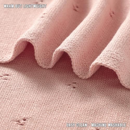 Bleu La La Organic Pointelle Swaddle Blanket for Girls 1