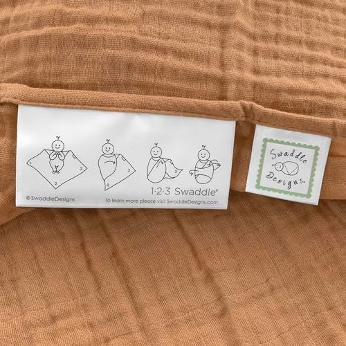 SwaddleDesigns Cotton Muslin Swaddle Blanket 46x46 Inches Earthtone Collection
