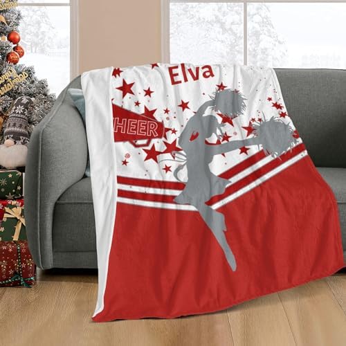 Custom Blanket with Name Text Cheer Star Red 30X40inch Swaddling Blanket