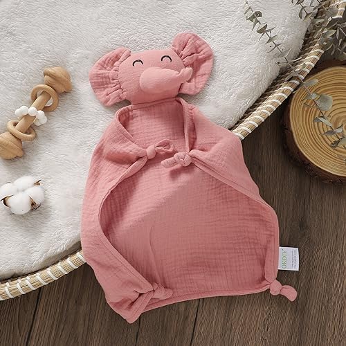 Organic Cotton Elephant Lovey Blanket for Babies