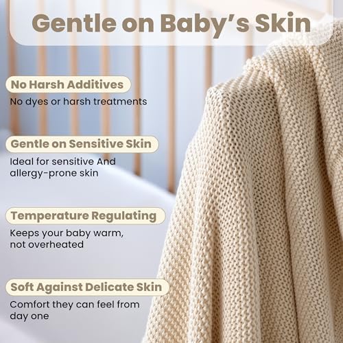 Little Dedi 100 Organic Cotton Baby Blanket - 30x40 Neutral Earth Ivory