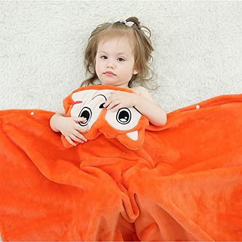 MICHLEY Baby Hooded Swaddling Blanket with Fox Design