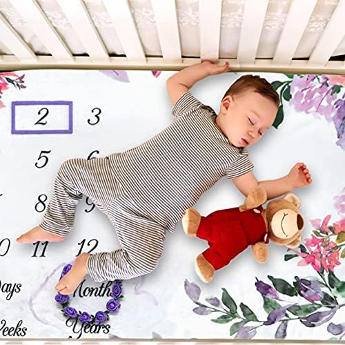 SPOKKI 6 Piece Baby Milestone Blanket with Headband