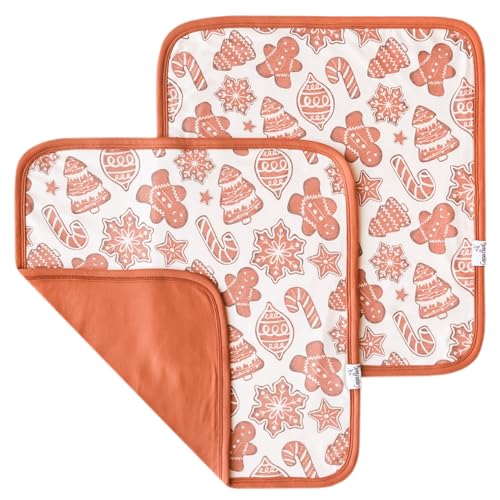 Copper Pearl 3-Layer Knit Security Blanket Set 16x16 Gingerbread Pack of 2