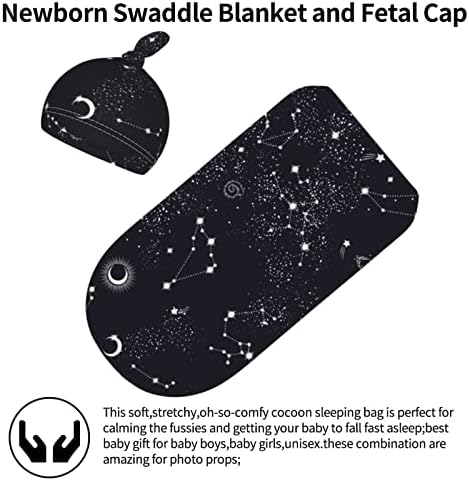 Baby Newborn Swaddle Blanket with Beanie Hat