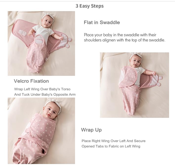 INSULAR Soft Cotton Swaddling Blankets 3 Pack