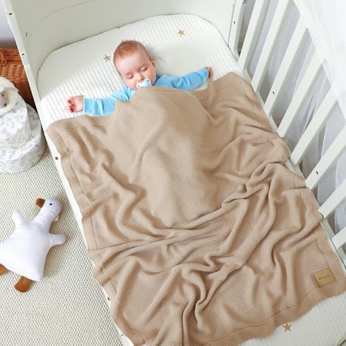 Wugugu Baby Blanket 30x40 Inch Soft Cotton Knit