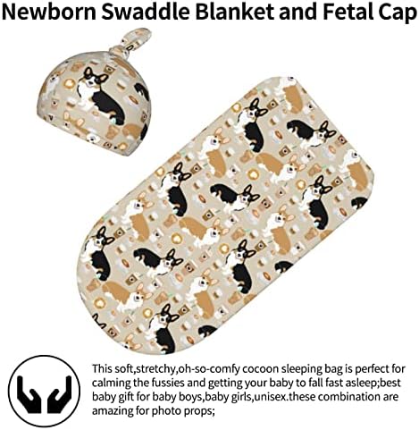 Norchzi Swaddle Blanket with Hat Set for Newborns 1