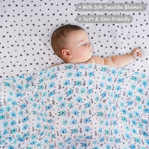 Lasoftan Swaddle Blanket 36 x 40 Inches 2 Pcs for Newborns